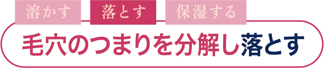 毛穴のつまりを分解し落とす