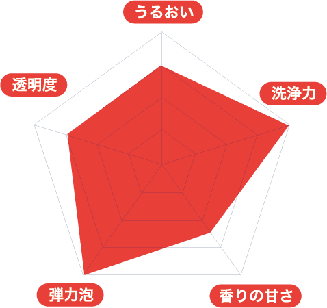 ５角形の図 洗浄力 弾力泡