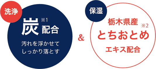 炭配合&とちおとめエキス配合