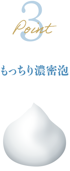 ポイント3 もっちり濃密泡